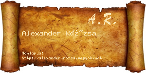 Alexander Rózsa névjegykártya