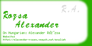 rozsa alexander business card